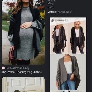 Black and grey poncho/cape from fab fit fun